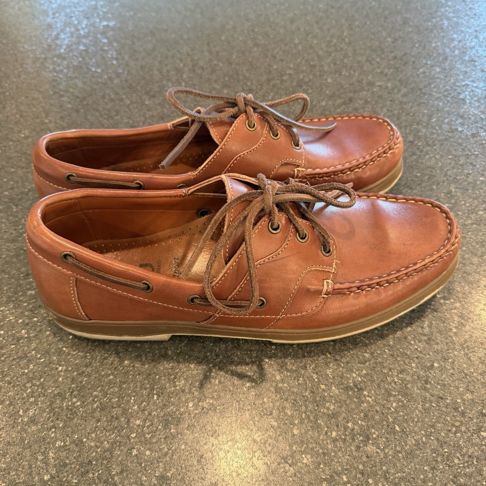 Allen Edmonds Eastport Mens Sz 9.5 Brown Leather Lace-Up Boat Shoes Made in USA